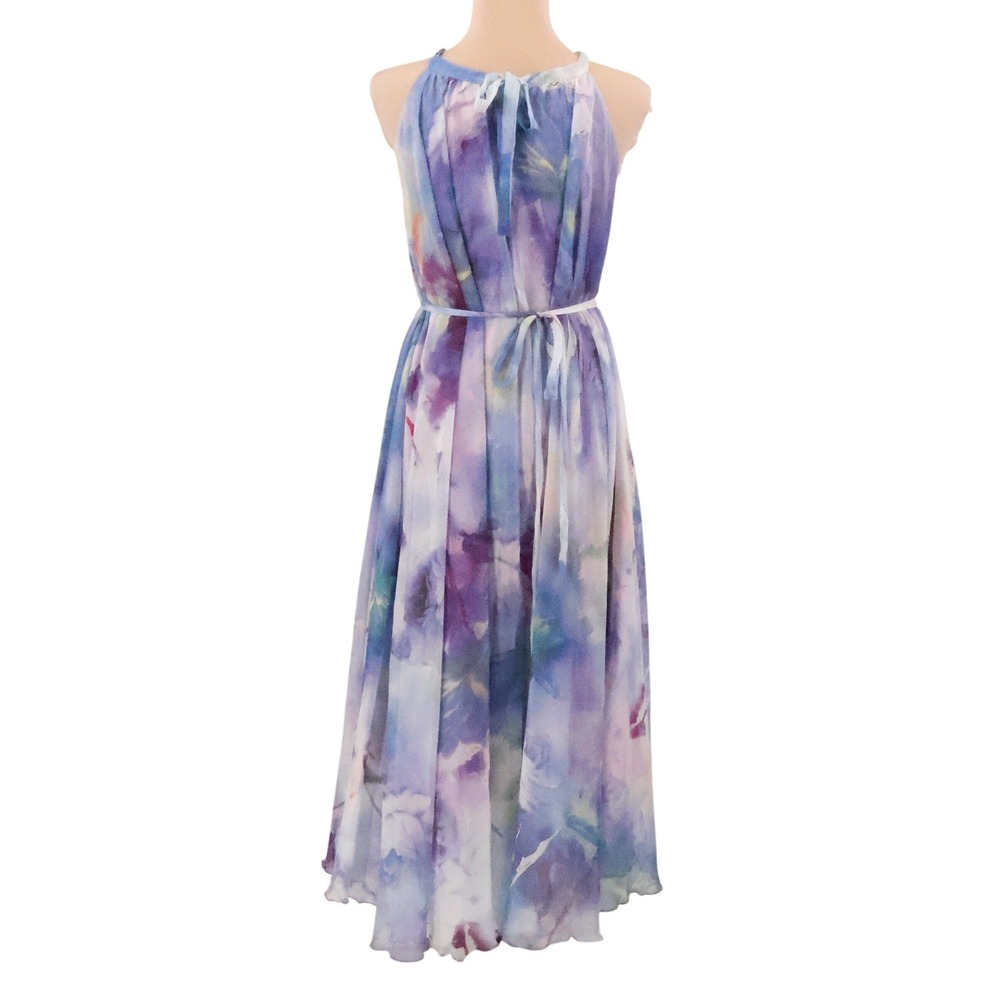 Chicwish Purple Watercolor Halter Maxi Dress - Picture 5 of 14